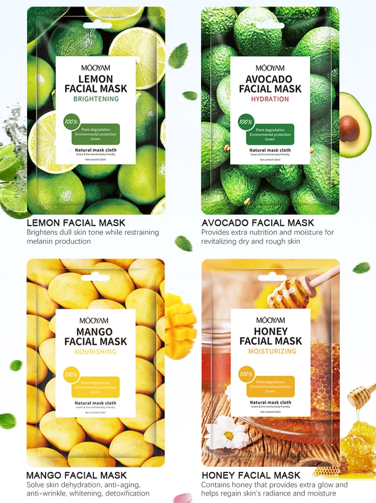 11 Types Skin Care Mascarillas Brightening Strawberry Tumeric Honey Face Sheet Mask Plant Fruit Smoothing Hydrating Beauty Facial Mask