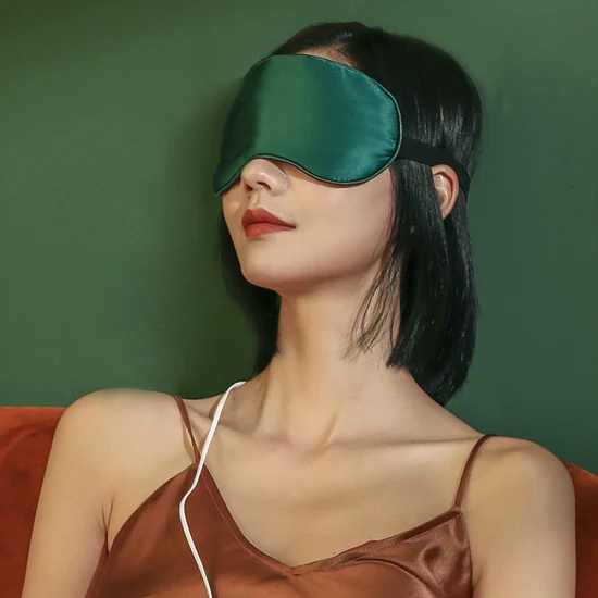 Máscara de olho quente imitação de seda USB para viagem quente para olhos secos
